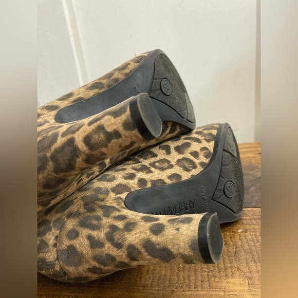 Sam & Libby 8.5 leopard ankle boots heels - Picture 6 of 8